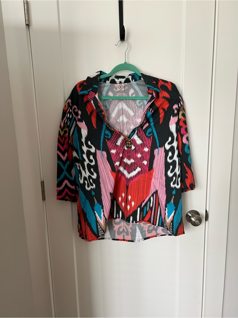 Sheridan French Vibrant Multicolor Patterned Button-Down Shirt